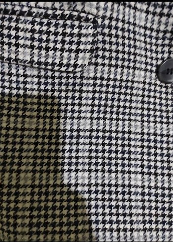 Gri Ekose Desenli Kadın Blazer Ceket - Görsel 5