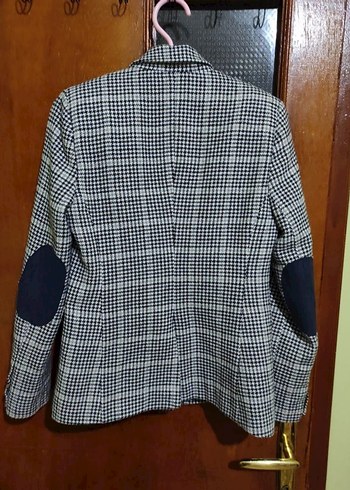 Gri Ekose Desenli Kadın Blazer Ceket - Görsel 3