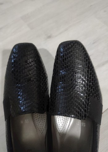 Siyah Yılan Desenli Kadın Topuklu Ayakkabı - Görsel 6