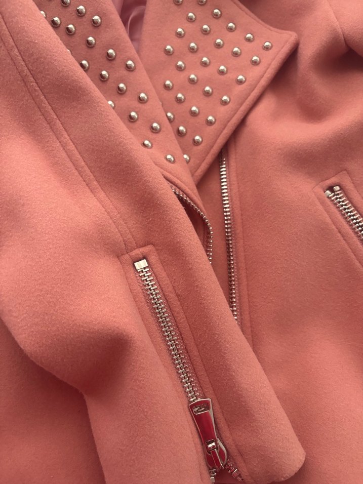 Pembe Kürklü Kadın Midi Ceket - Görsel 2