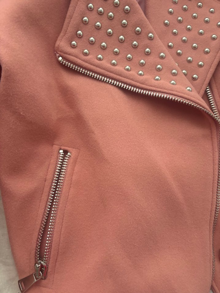 Pembe Kürklü Kadın Midi Ceket - Görsel 3