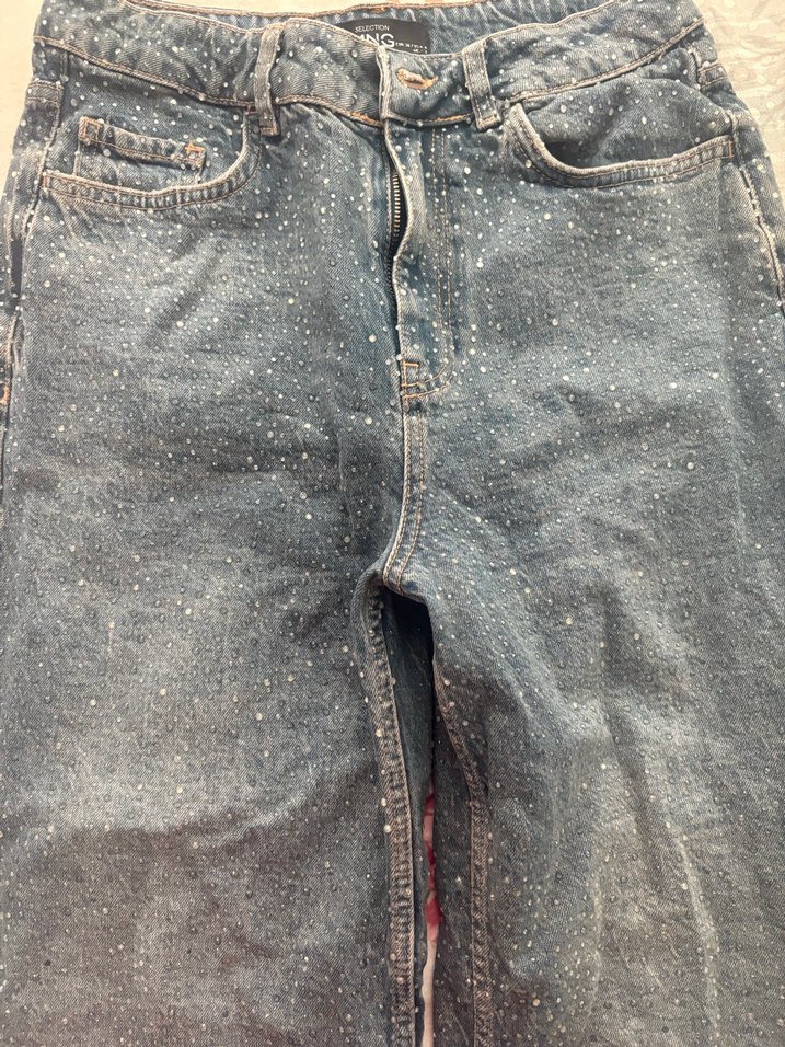 MNG Kadın Mavi Tie-Dye Düğmeli Jean - Görsel 2