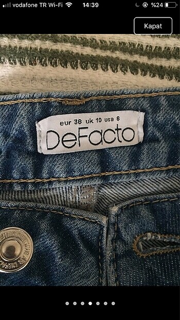 38 Beden mavi Renk jean pantalon