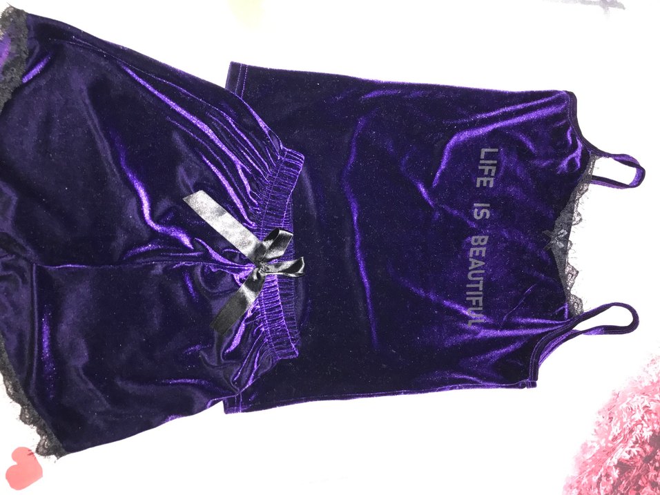 Mor Sander detay Kadın Gecelik takım - Görsel 3