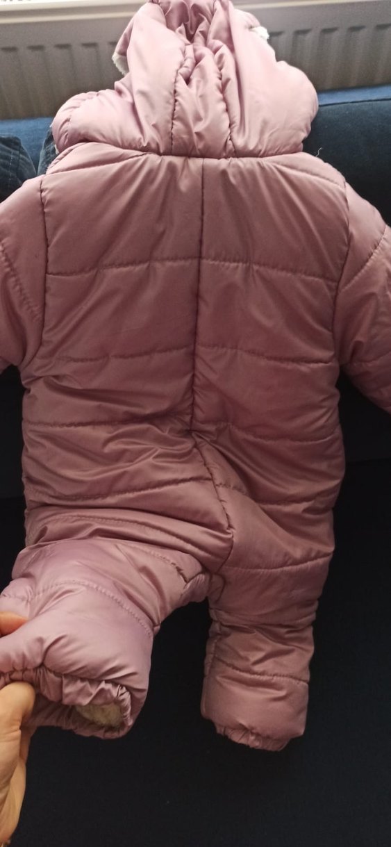 Pembe Kürklü Bebek Kız  astronot Tulumu - Görsel 4