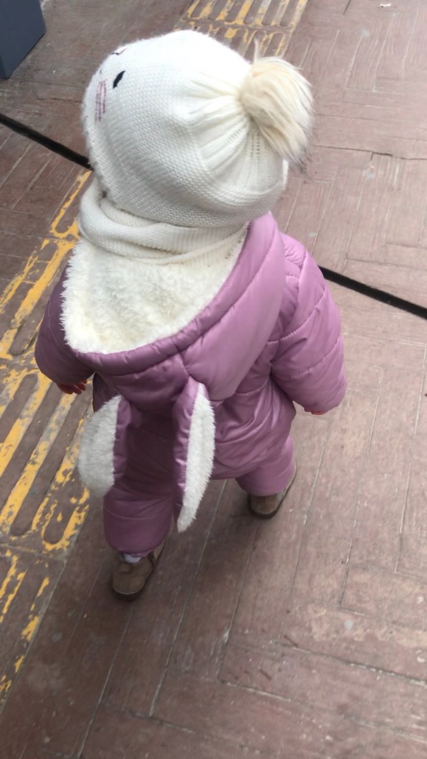 Pembe Kürklü Bebek Kız  astronot Tulumu - Görsel 5