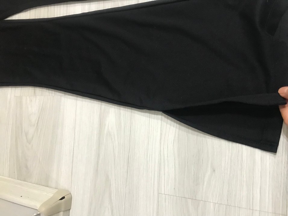H&M Siyah Midi Yırtmaçlı Kadın İspanyol Paça Pantolon - Görsel 2