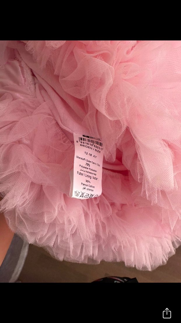 Pembe Kız Bebek Fırfırlı doğum günü  Elbise - Görsel 3