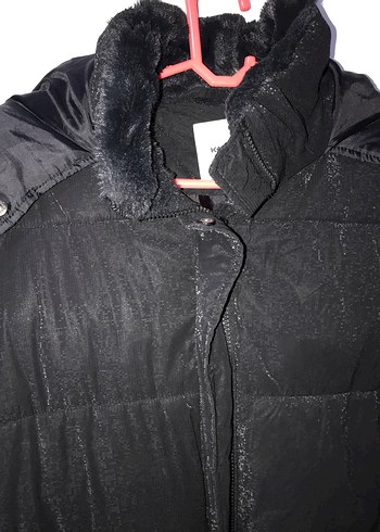 Koton Kadın Siyah Kürklü Kışlık Mont - Görsel 3