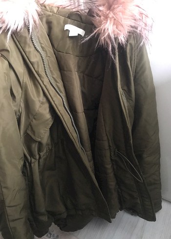 Sarı Kapüşonlu Kürklü Kadın Kışlık Mont - Görsel 4