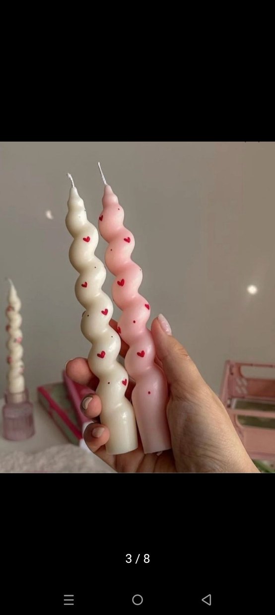 Beyaz Kalp  Dekoratif Mumlukk - Görsel 2