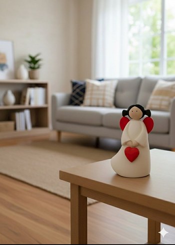 Kalpli Melek Figürü Pastel Beyaz - Görsel 2