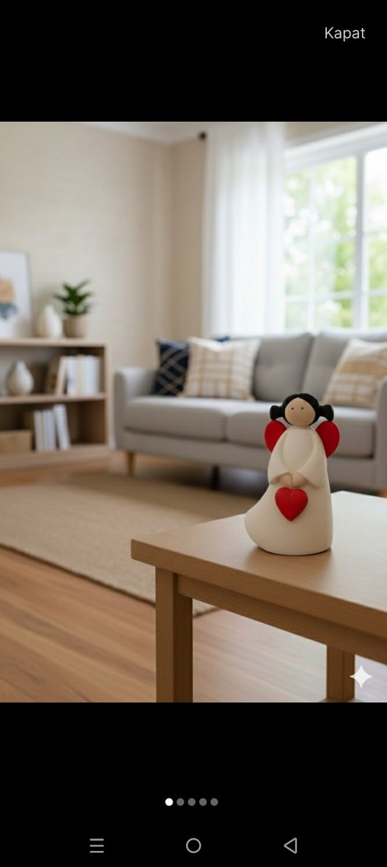 Kalpli Melek Figürü Pastel Beyaz - Görsel 2