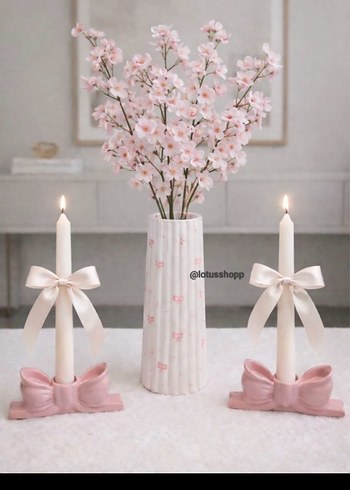 Şapkalı Pembe balkabağı ve vazo set - Görsel 2