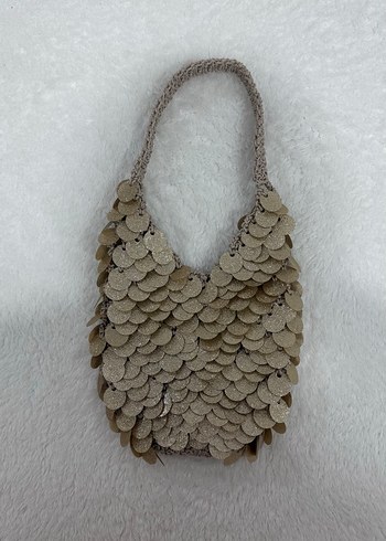 Simli Gold El Örgüsü File Kadın Çanta - Görsel 3