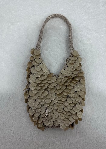 Simli Gold El Örgüsü File Kadın Çanta - Görsel 4