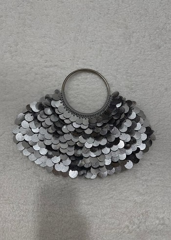 Gümüş Pullu Şık Çanta - Görsel 6