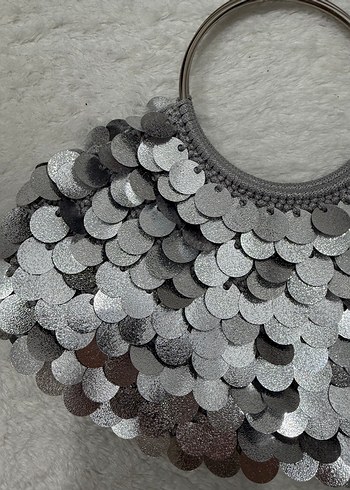 Gümüş Pullu Şık Çanta - Görsel 4