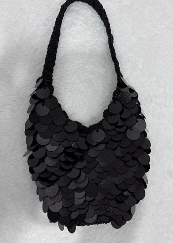 Siyah Pullu File Kadın Çanta - Görsel 4