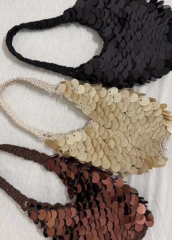 Siyah Pullu File Kadın Çanta - Görsel 6