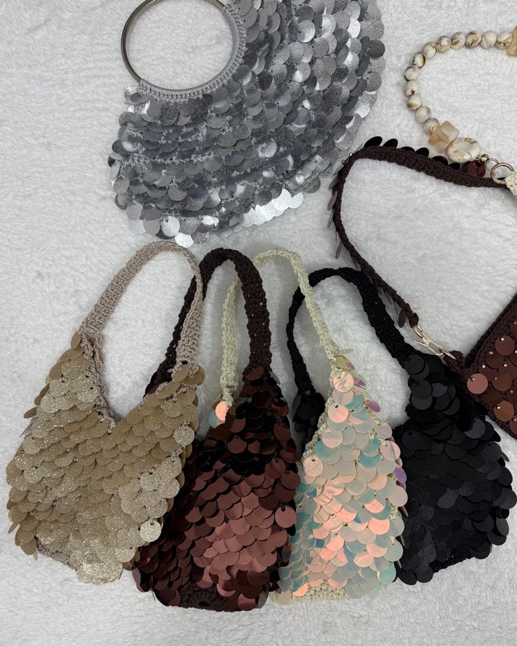 Pullu Şık Örgü Çanta Koleksiyonu - Görsel 2