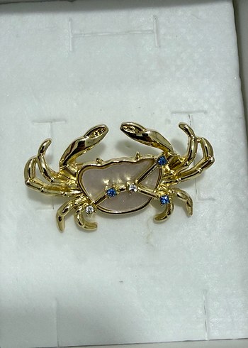 Altın Renk Yengeç Burcu Broş - Görsel 3