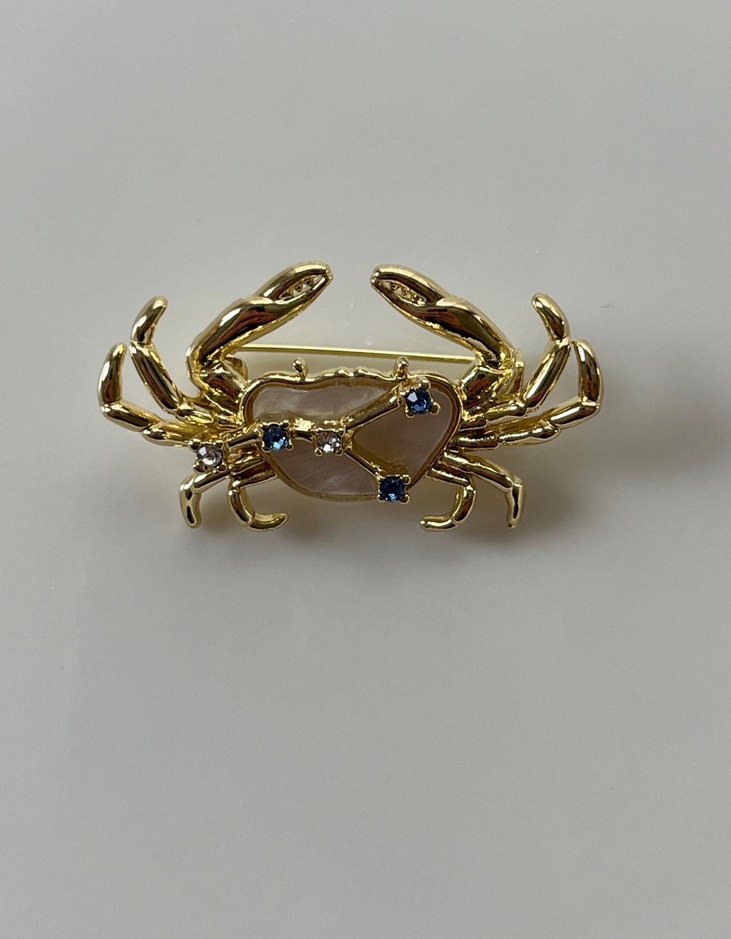 Altın Renk Yengeç Burcu Broş - Görsel 2