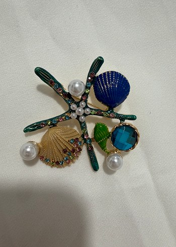 İncili Deniz Temalı Broş ve Yelpaze broş - Görsel 7