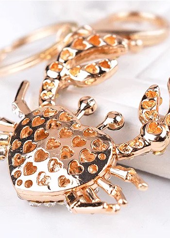 Işıltılı Altın Renk Yengeç Çanta Charmı&Anahtarlık - Görsel 2