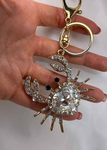 Işıltılı Altın Renk Yengeç Çanta Charmı&Anahtarlık - Görsel 4