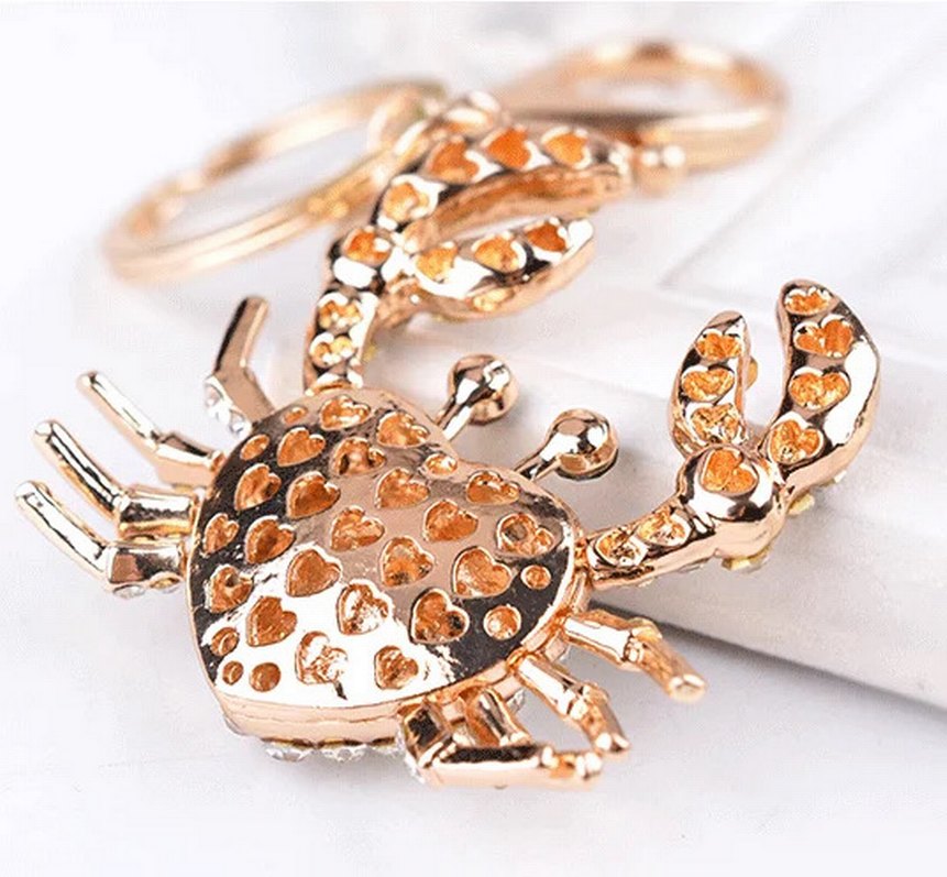 Işıltılı Altın Renk Yengeç Çanta Charmı&Anahtarlık - Görsel 2