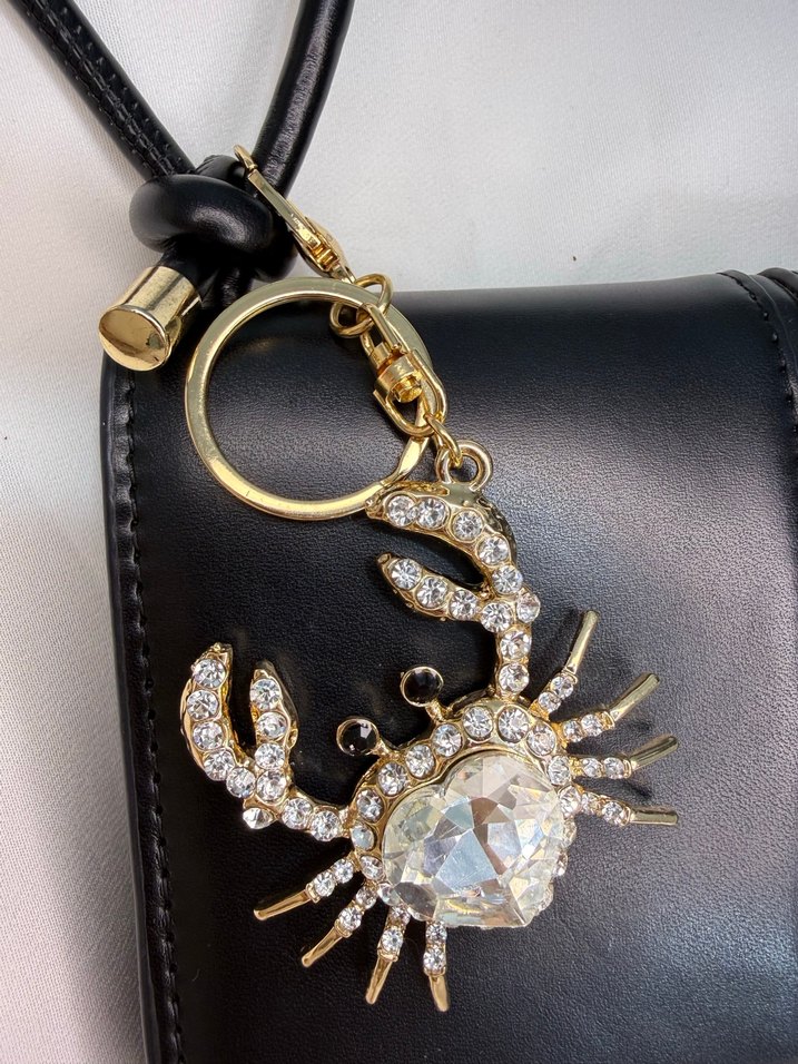 Işıltılı Altın Renk Yengeç Çanta Charmı&Anahtarlık - Görsel 5