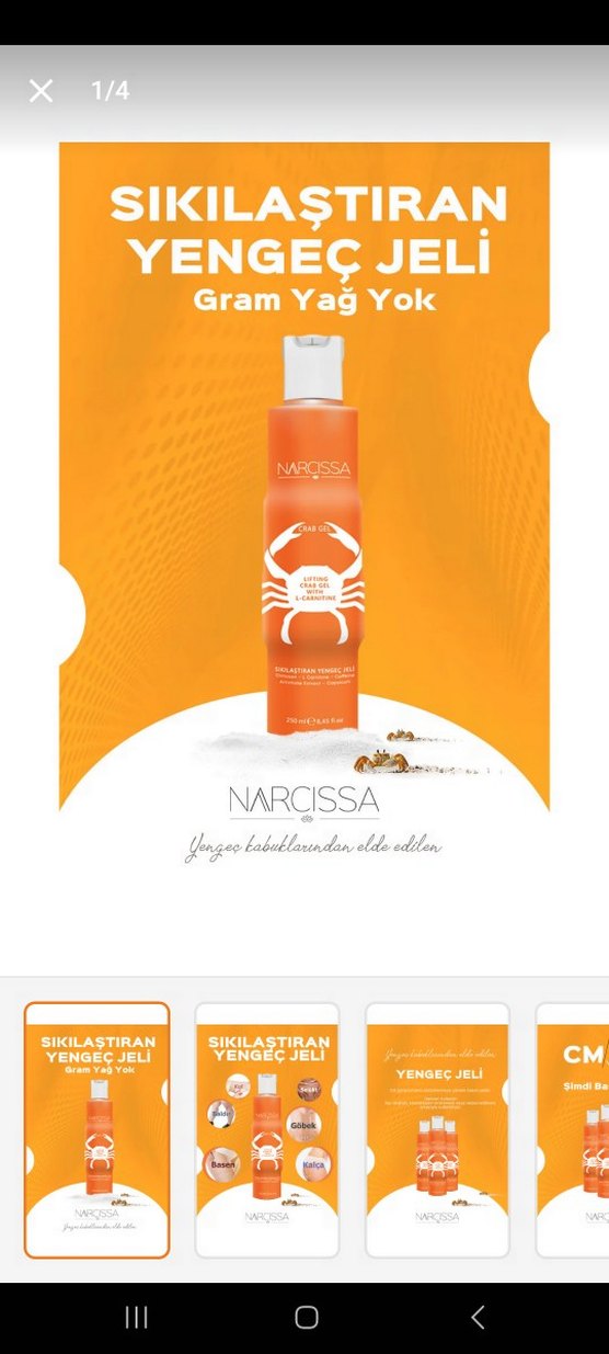 Narcissa Yengeç Jeli Sıkılaştırıcı Selülit jel - Görsel 3