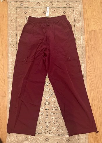 m Beden bordo Renk Victorias Secret Bordo Paraşüt Kargo Pantolon