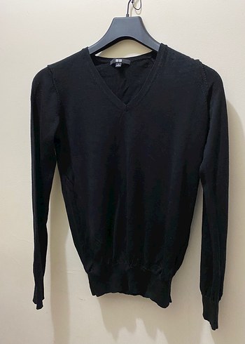 Uniqlo Uniqlo Siyah V Yaka Kadın Yün Kazak