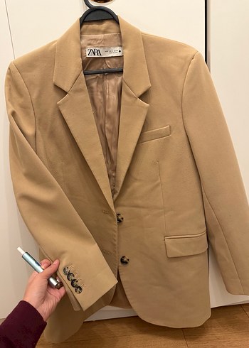 s Beden Zara Bej Kadın Süet Blazer Ceket