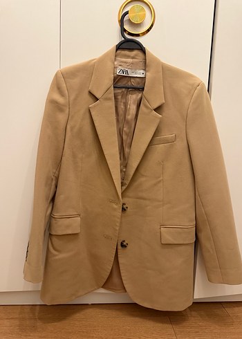 Zara Bej Kadın Süet Blazer Ceket