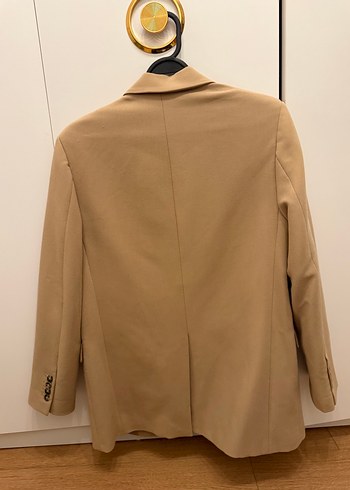 Zara Zara Bej Kadın Süet Blazer Ceket