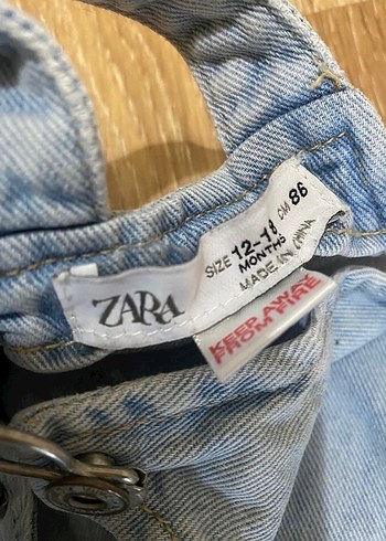Zara Zara Kız Çocuk Mavi Denim Askılı Elbise