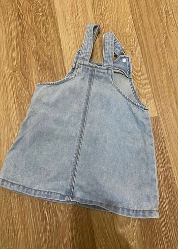 12-18 Ay Beden Zara Kız Çocuk Mavi Denim Askılı Elbise