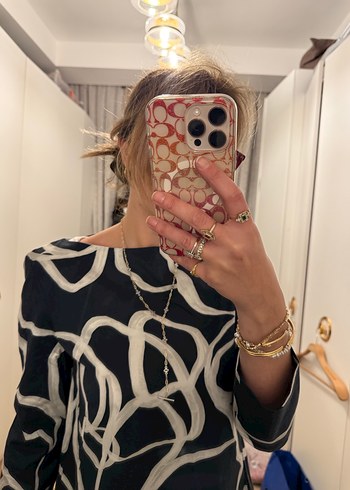 Cos Desenli Uzun Kollu Elbise - Görsel 2