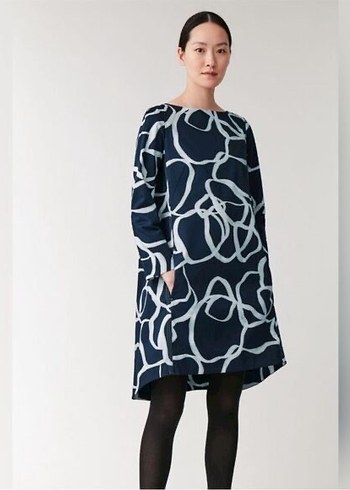 Cos Desenli Uzun Kollu Elbise - Görsel 6