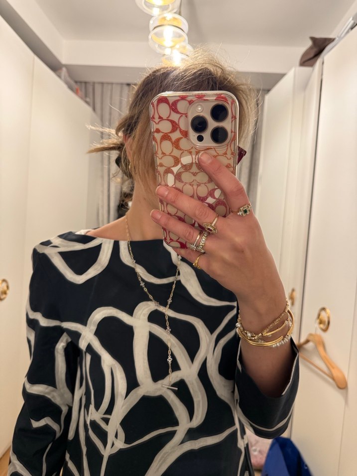 Cos Desenli Uzun Kollu Elbise - Görsel 2