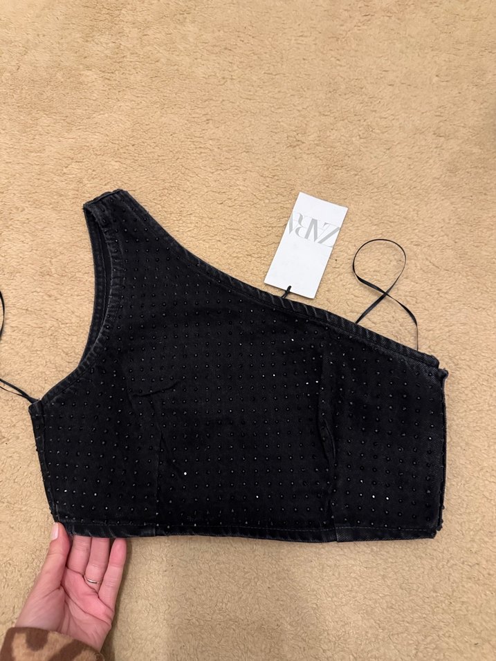 Zara Jean Siyah Tek Omuzlu Mini  Büstiyer - Görsel 2