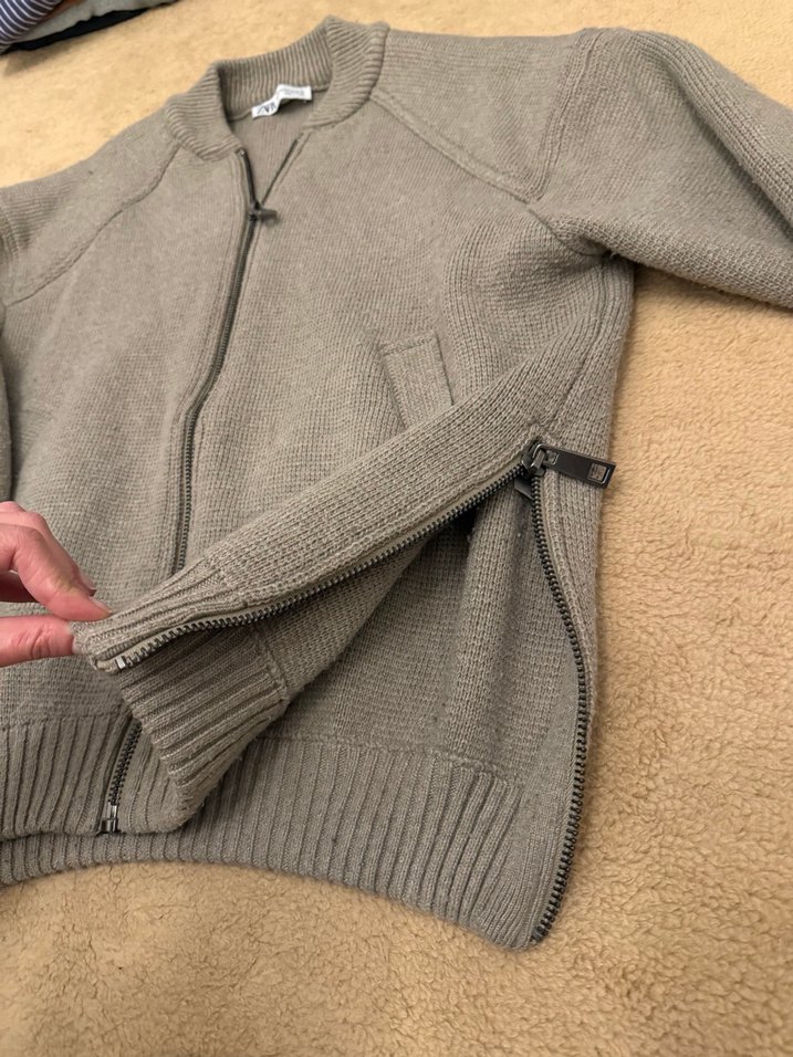 Zara Kadın Triko Fermuarlı Hırka - Görsel 4