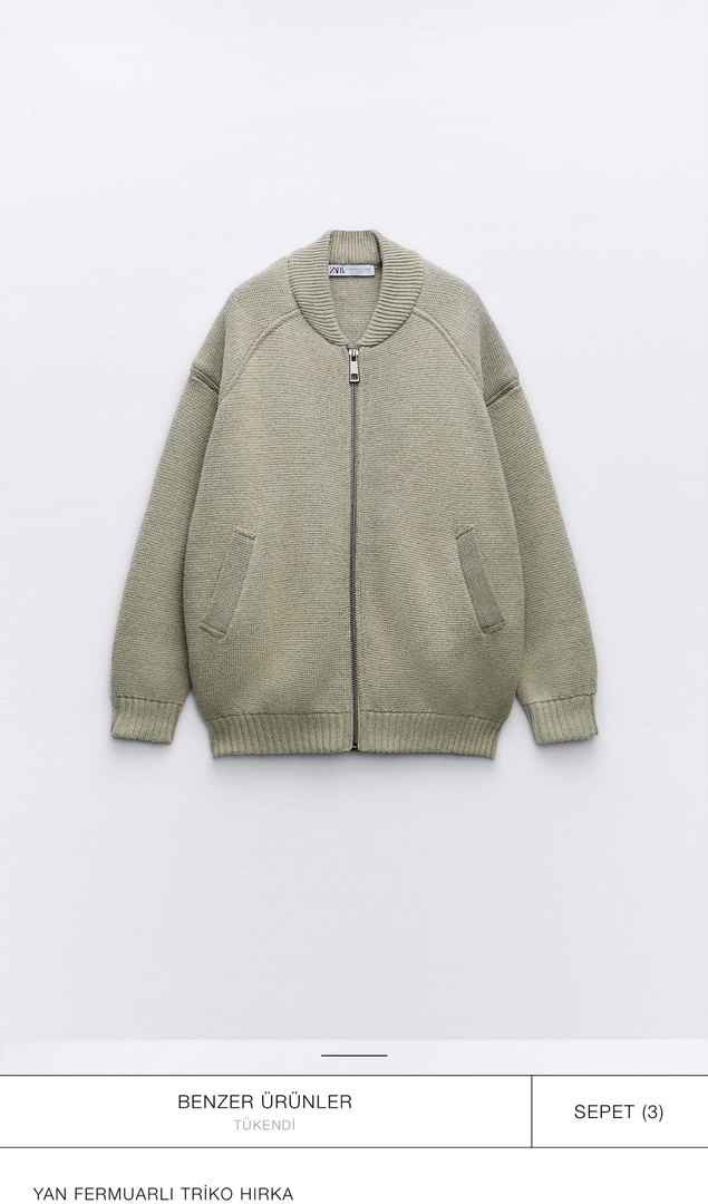 Zara Kadın Triko Fermuarlı Hırka - Görsel 2
