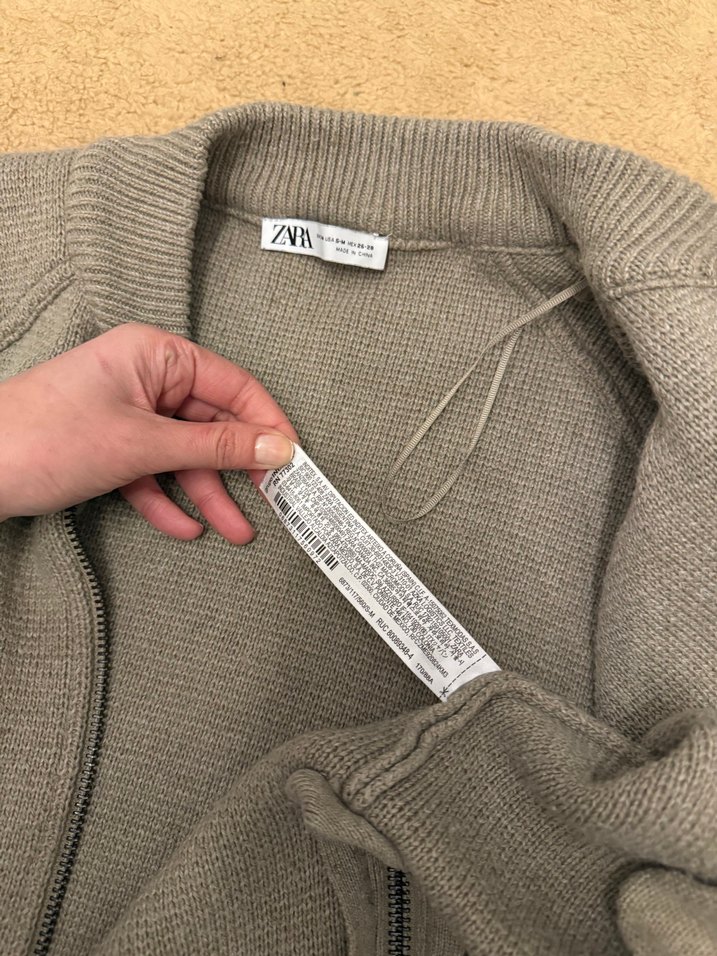 Zara Kadın Triko Fermuarlı Hırka - Görsel 5