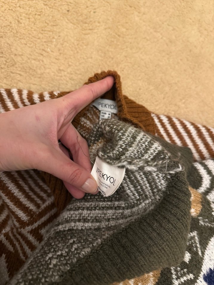 İpekyol Bohem Desenli Uzun Kollu Triko Kazak - Görsel 5