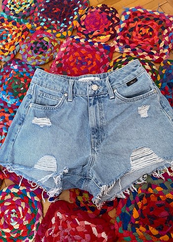 Mavi jeans Yırtık Detaylı Mini Denim Şort