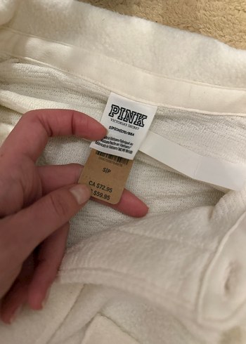 Victorias Secret Pink Düğmeli krem Kadın Polar Gömlek - Görsel 6